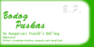 bodog puskas business card